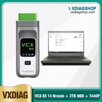 [14 Brands Ready to Use] VXDIAG VCX SE Full with 2TB HDD and Second-Hand Lenovo T440P Laptop for 14 Brands Adds Renault Nissan PSA License