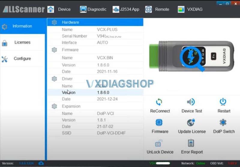 VXDIAG VCX SE Driver Setup for MB X-ENTRY PassThru 3