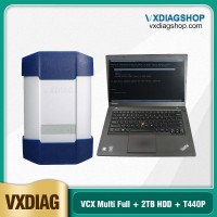 VXDIAG Multi Tool for Full 11 Brands incl JLR HONDA GM VW FORD MAZDA TOYOTA Subaru VOLVO BMW BENZ with 2TB HDD T440 Laptop