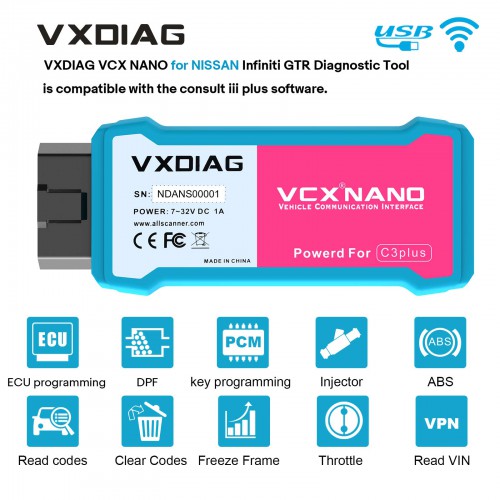 WiFi Version VXDIAG VCX NANO for NISSAN OBD2 Diagnostic Tool