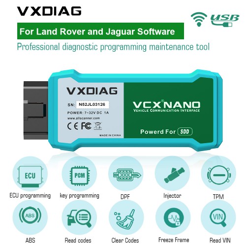V162 VXDIAG VCX NANO for Land Rover and Jaguar JLR SDD WIFI Version