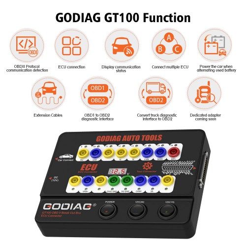 GODIAG GT100 OBDII 16PIN Protocol Detector Breakout ECU Connector OBDII BreakOut Box Detect Car Communication