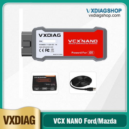 (Ship from US/Czech) VXDIAG VCX NANO for Ford IDS V129.01 /Mazda V129.00 2 in 1 Diagnostic Tool Supports Win10
