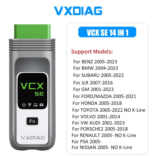 [14 Brands] VXDIAG VCX SE Hardware Support 14 Car Brands in 1