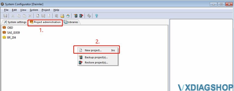 How to add project database in DTS Monaco 3