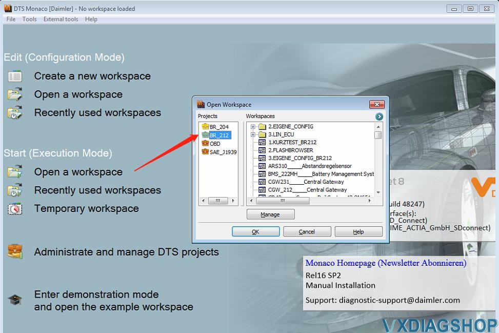 How to add project database in DTS Monaco 13