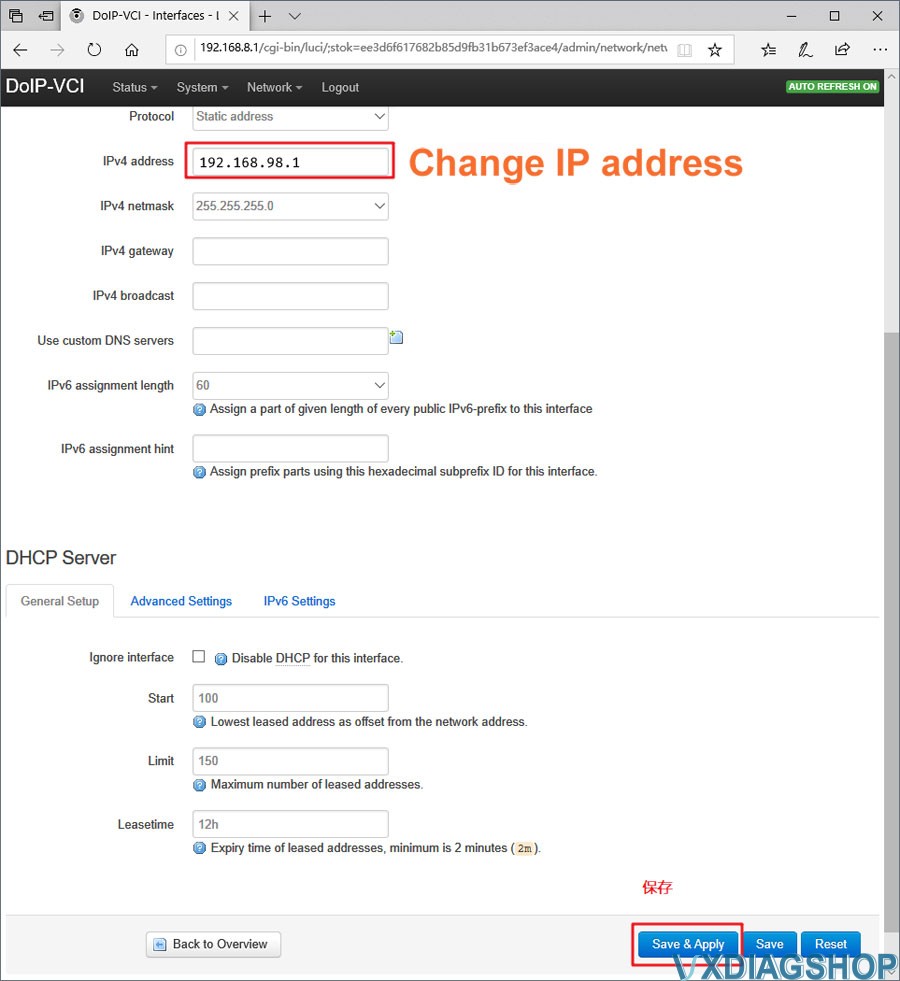 Change VXDIAG VCX DoIP IP Address 3