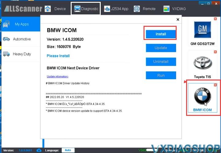  Install and Update VXDIAG BMW ICOM Driver 7