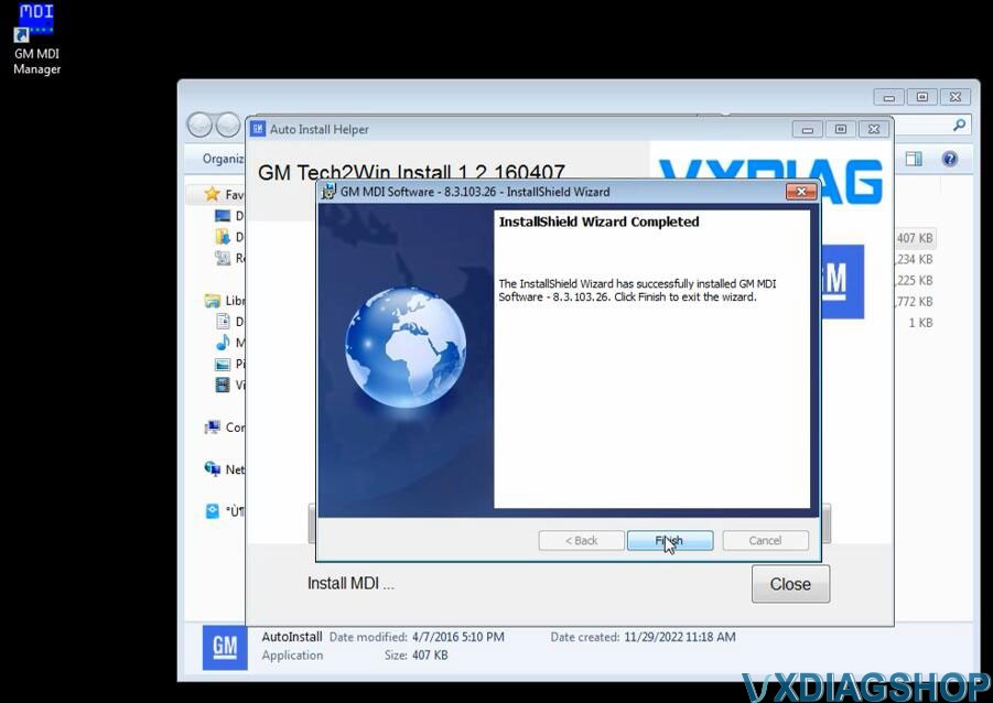Install VXDIAG GM GDS2 Tech2Win on Win7 2
