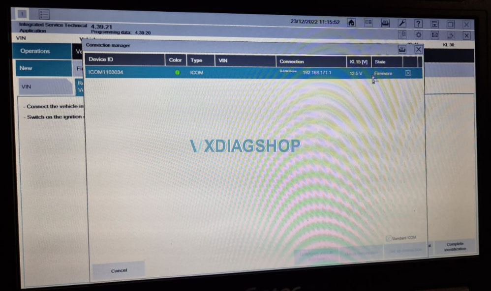 VXDIAG VCX SE BMW Firmware Error  1