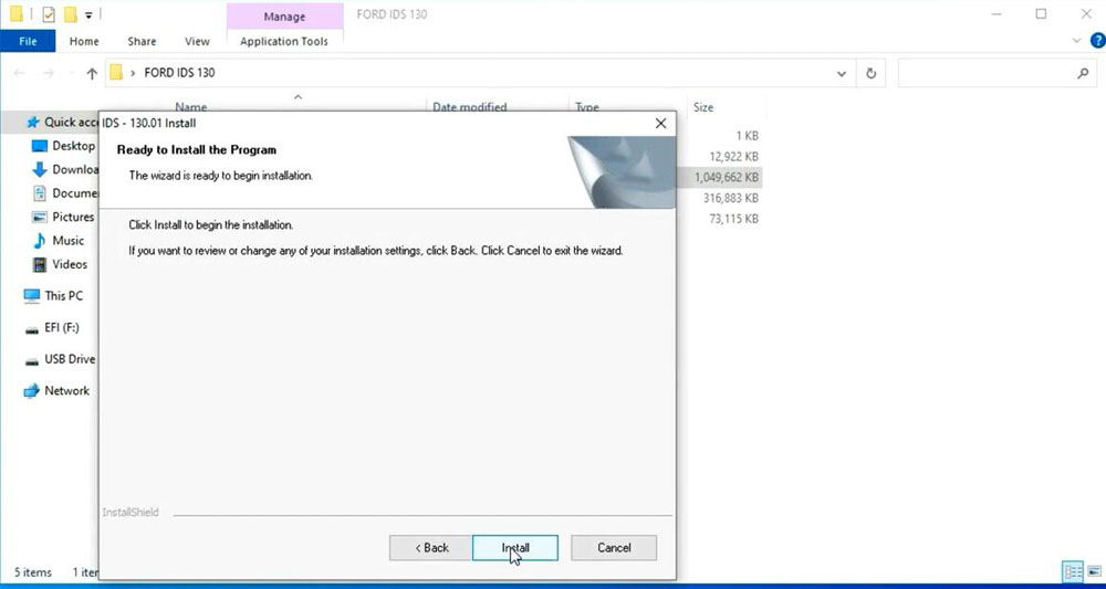 Install VXDIAG Ford IDS V130 on Windows 10 2