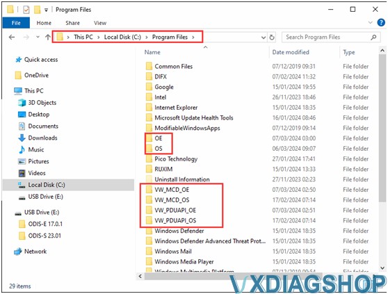 VXDIAG O-D-I-S V23 Error with Software Components Detected 5
