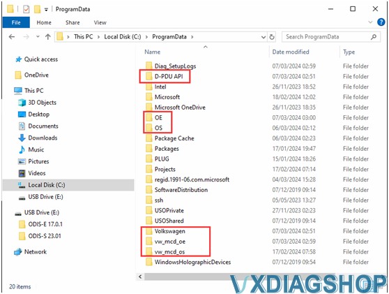 VXDIAG O-D-I-S V23 Error with Software Components Detected 6